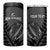 Custom New Zealand Silver Fern Rugby 2025 4 in 1 Can Cooler Tumbler Go Champions Aotearoa Maori Black