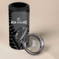Custom New Zealand Silver Fern Rugby 2025 4 in 1 Can Cooler Tumbler Go Champions Aotearoa Maori Black