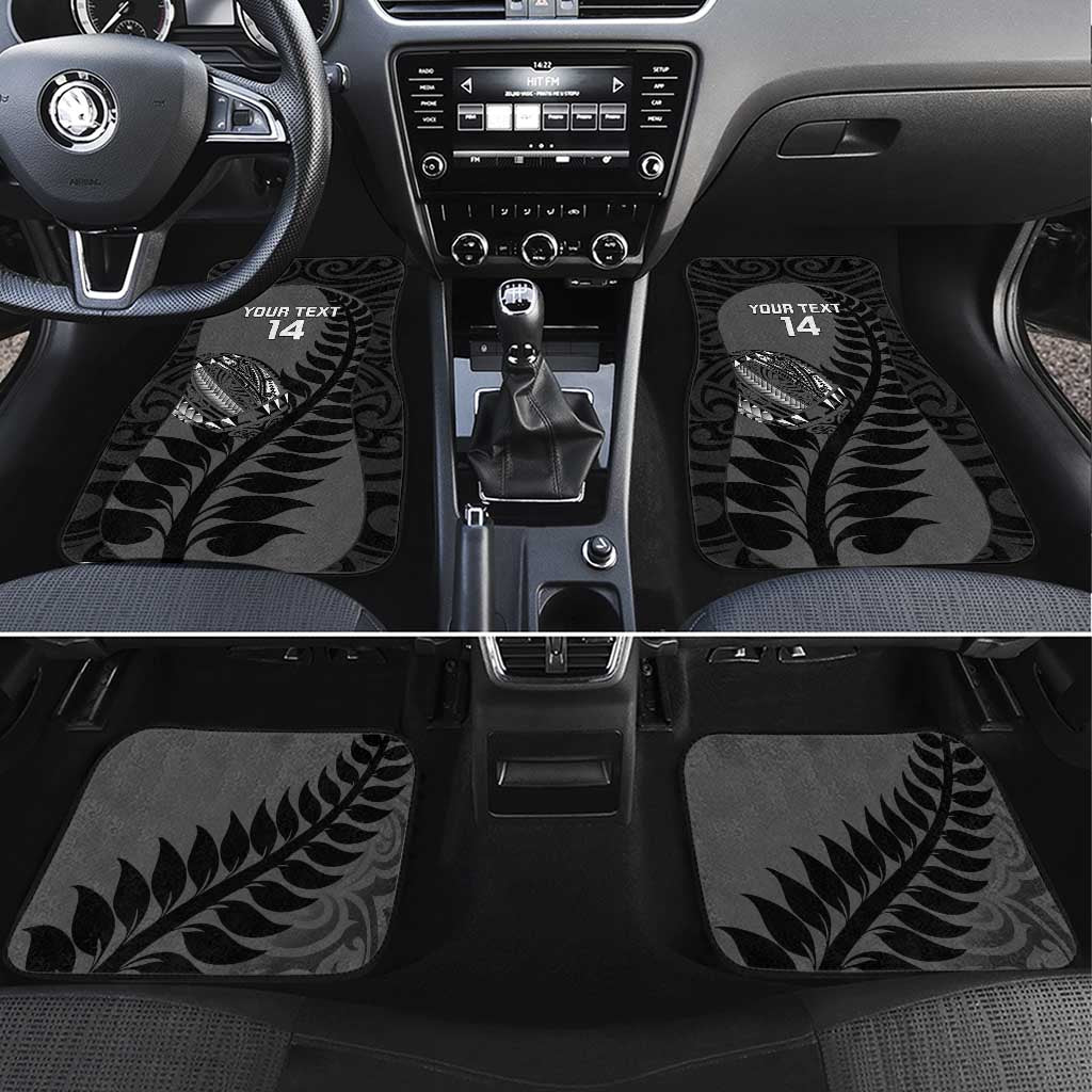 Custom New Zealand Silver Fern Rugby 2025 Car Mats Go Champions Aotearoa Maori Black