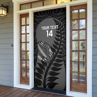 Custom New Zealand Silver Fern Rugby 2025 Door Cover Go Champions Aotearoa Maori Black - Polynesian Pride