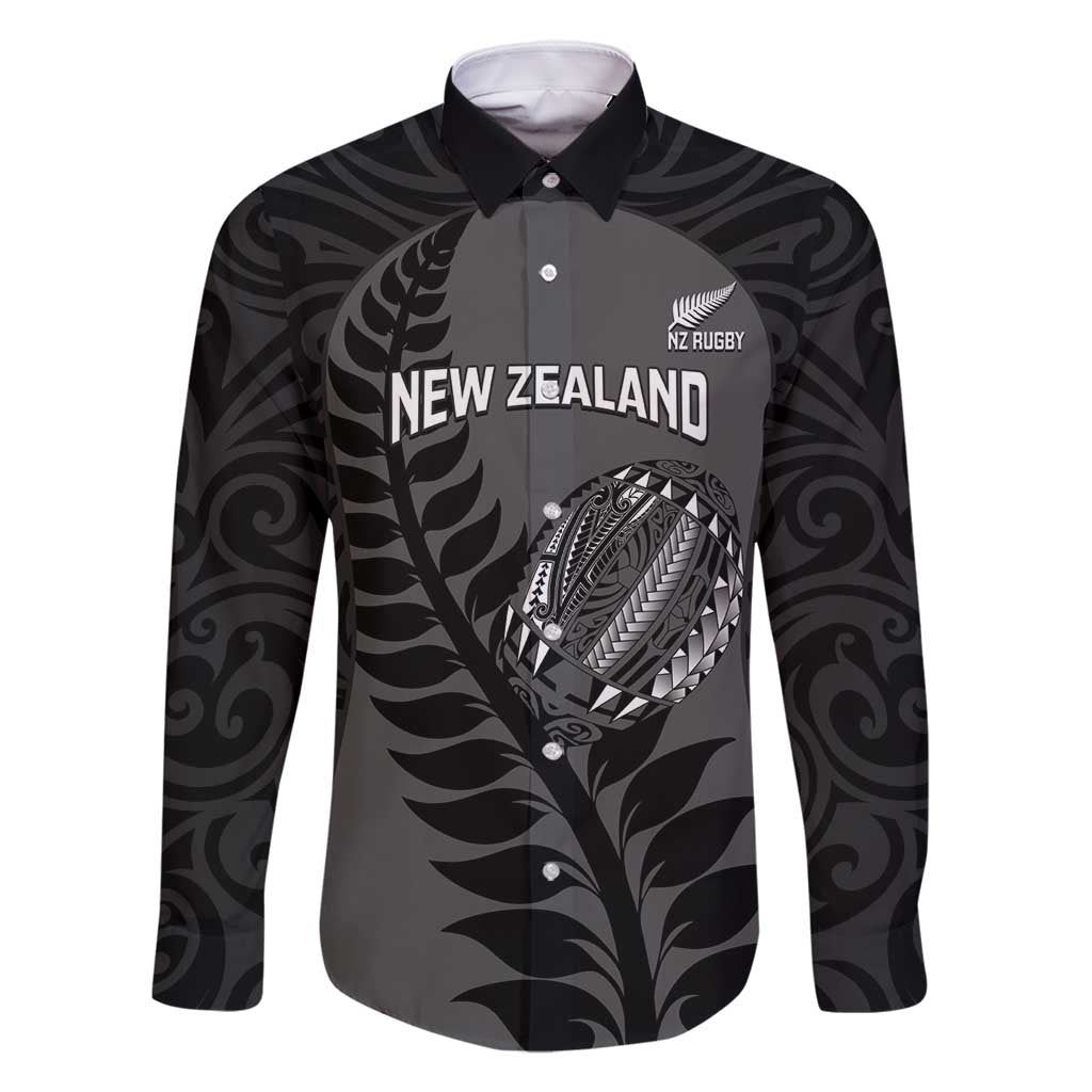 Custom New Zealand Silver Fern Rugby 2025 Family Matching Off Shoulder Short Dress and Hawaiian Shirt Go Champions Aotearoa Maori Black