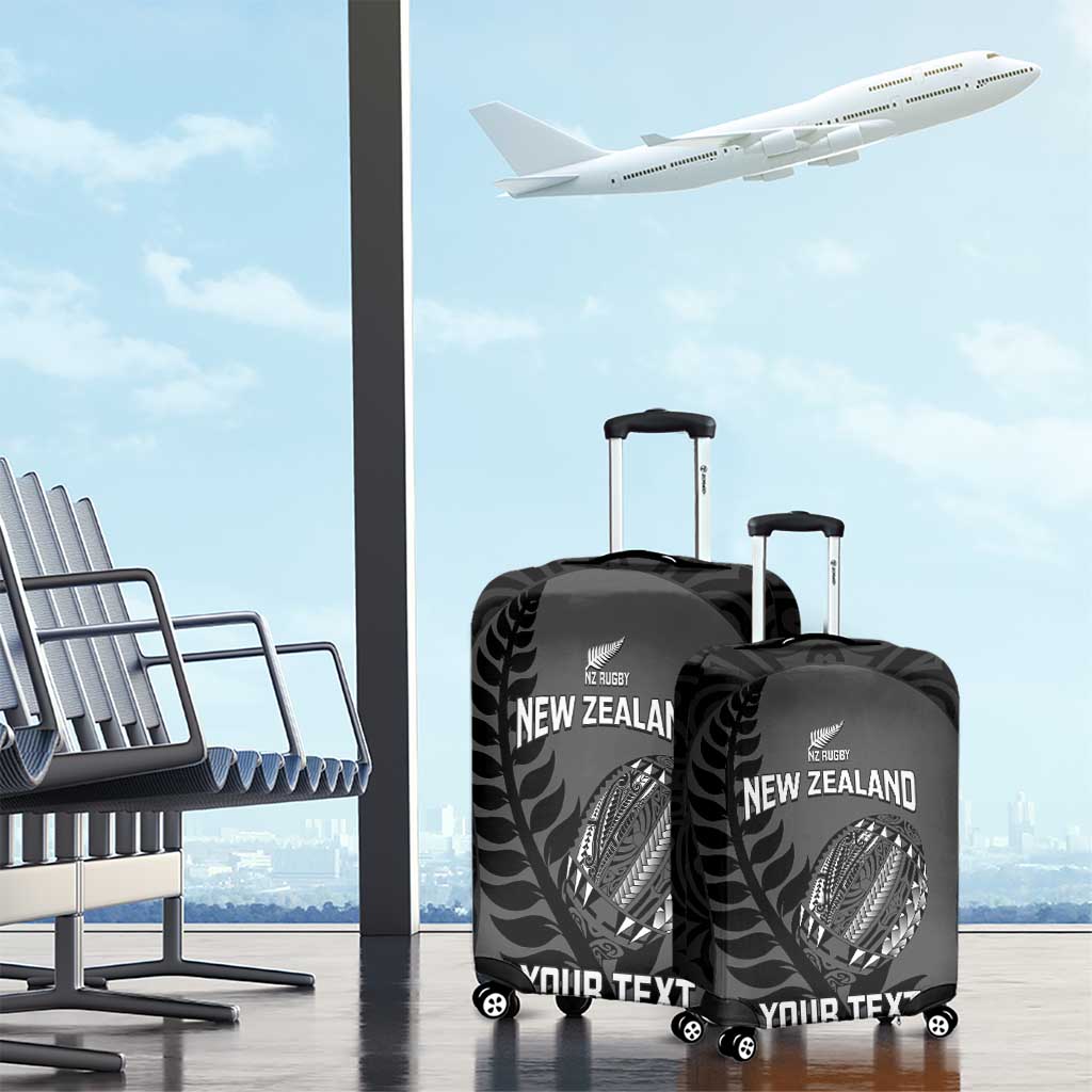Custom New Zealand Silver Fern Rugby 2025 Luggage Cover Go Champions Aotearoa Maori Black