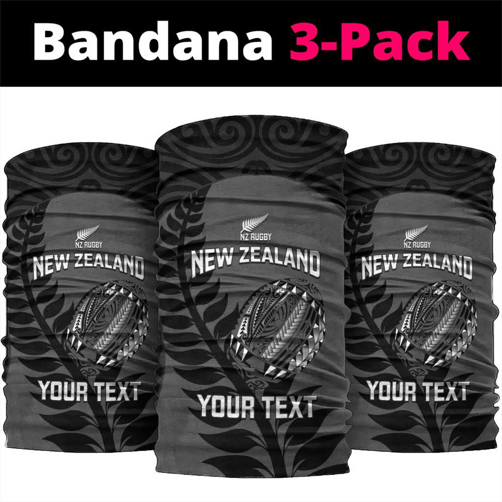 Custom New Zealand Silver Fern Rugby 2025 Neck Gaiter Go Champions Aotearoa Maori Black - Polynesian Pride