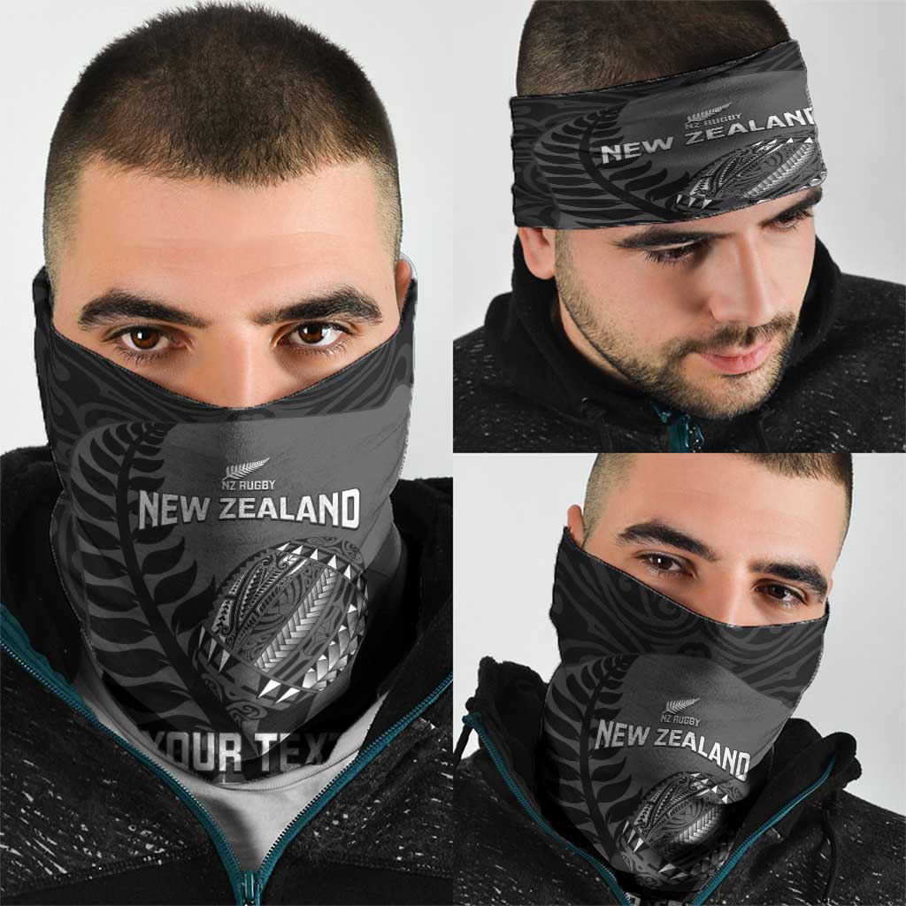 Custom New Zealand Silver Fern Rugby 2025 Neck Gaiter Go Champions Aotearoa Maori Black - Polynesian Pride