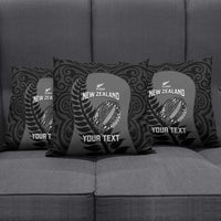Custom New Zealand Silver Fern Rugby 2025 Pillow Cover Go Champions Aotearoa Maori Black - Polynesian Pride