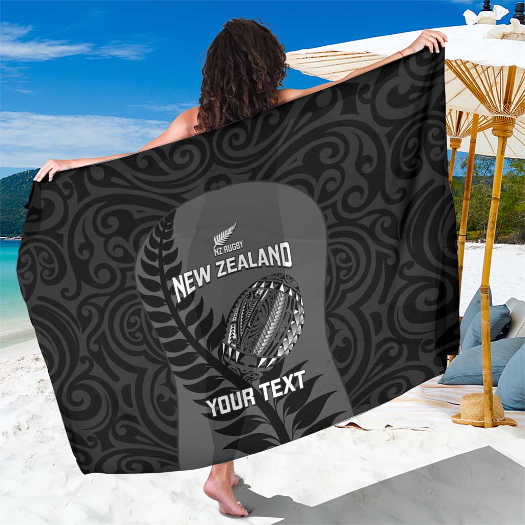 Custom New Zealand Silver Fern Rugby 2025 Sarong Go Champions Aotearoa Maori Black