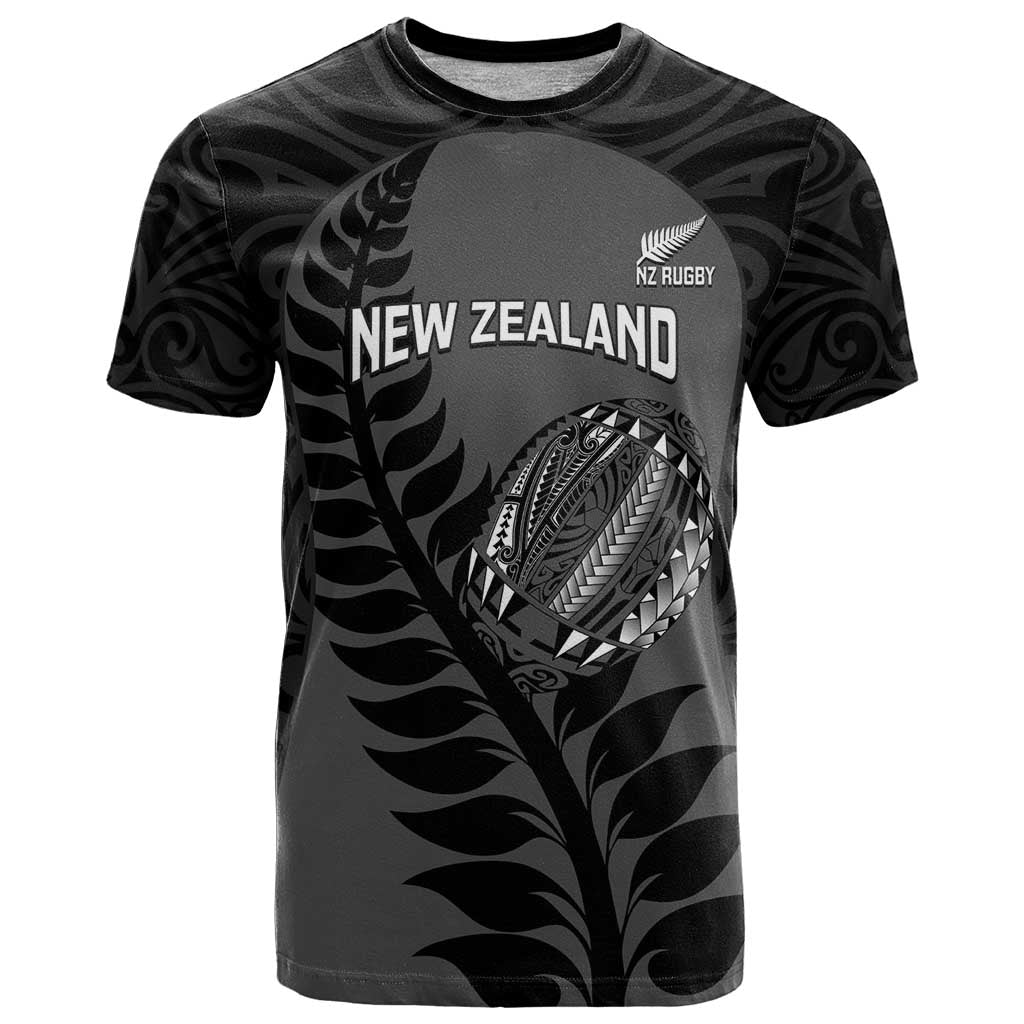 Custom New Zealand Silver Fern Rugby 2025 T Shirt Go Champions Aotearoa Maori Black