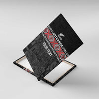 Custom New Zealand Silver Fern Rugby Canvas Wall Art All Black Maori Taniko Pattern