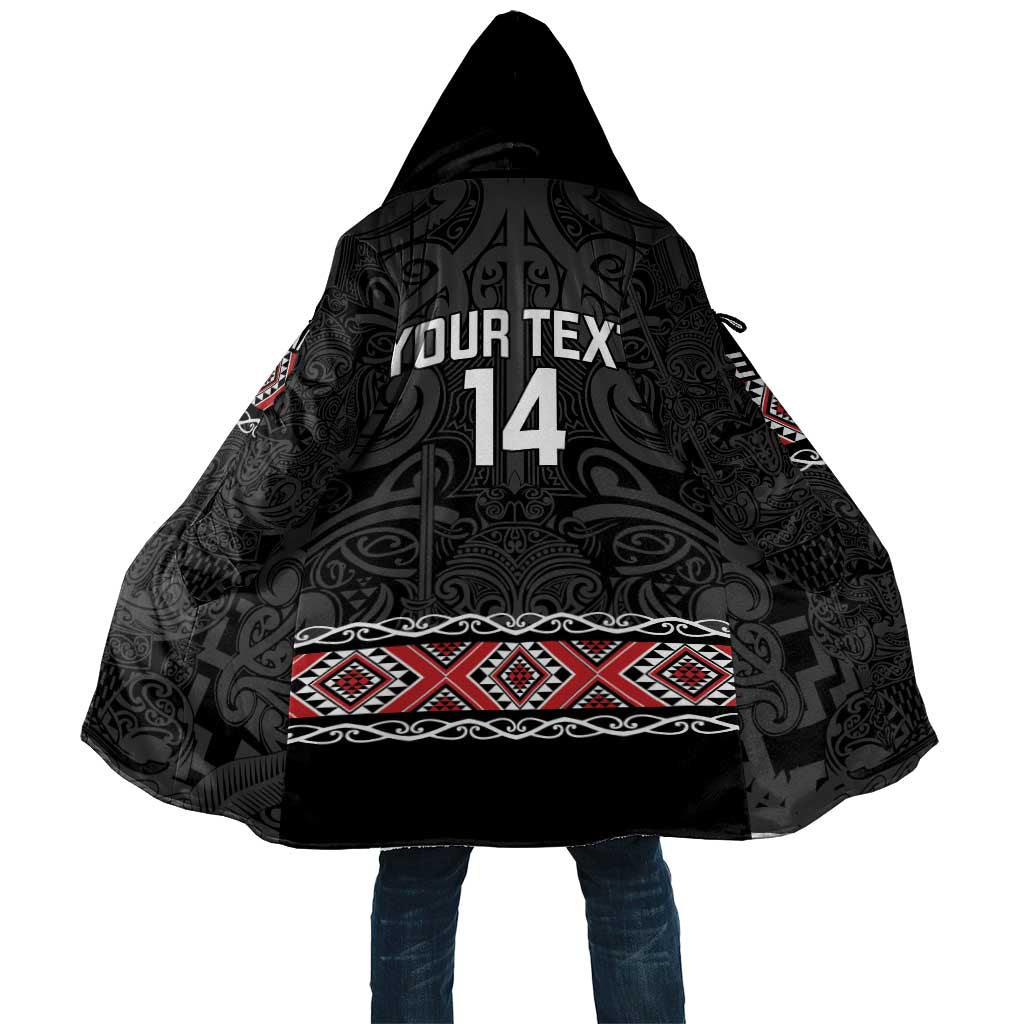Custom New Zealand Silver Fern Rugby Cloak All Black Maori Taniko Pattern - Polynesian Pride