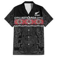 Custom New Zealand Silver Fern Rugby Family Matching Tank Maxi Dress and Hawaiian Shirt All Black Maori Taniko Pattern