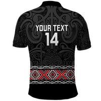 Custom New Zealand Silver Fern Rugby Polo Shirt All Black Maori Taniko Pattern