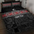 Custom New Zealand Silver Fern Rugby Quilt Bed Set All Black Maori Taniko Pattern