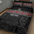 Custom New Zealand Silver Fern Rugby Quilt Bed Set All Black Maori Taniko Pattern