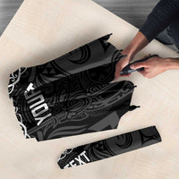 Custom New Zealand Silver Fern Rugby Umbrella All Black Maori Taniko Pattern - Polynesian Pride