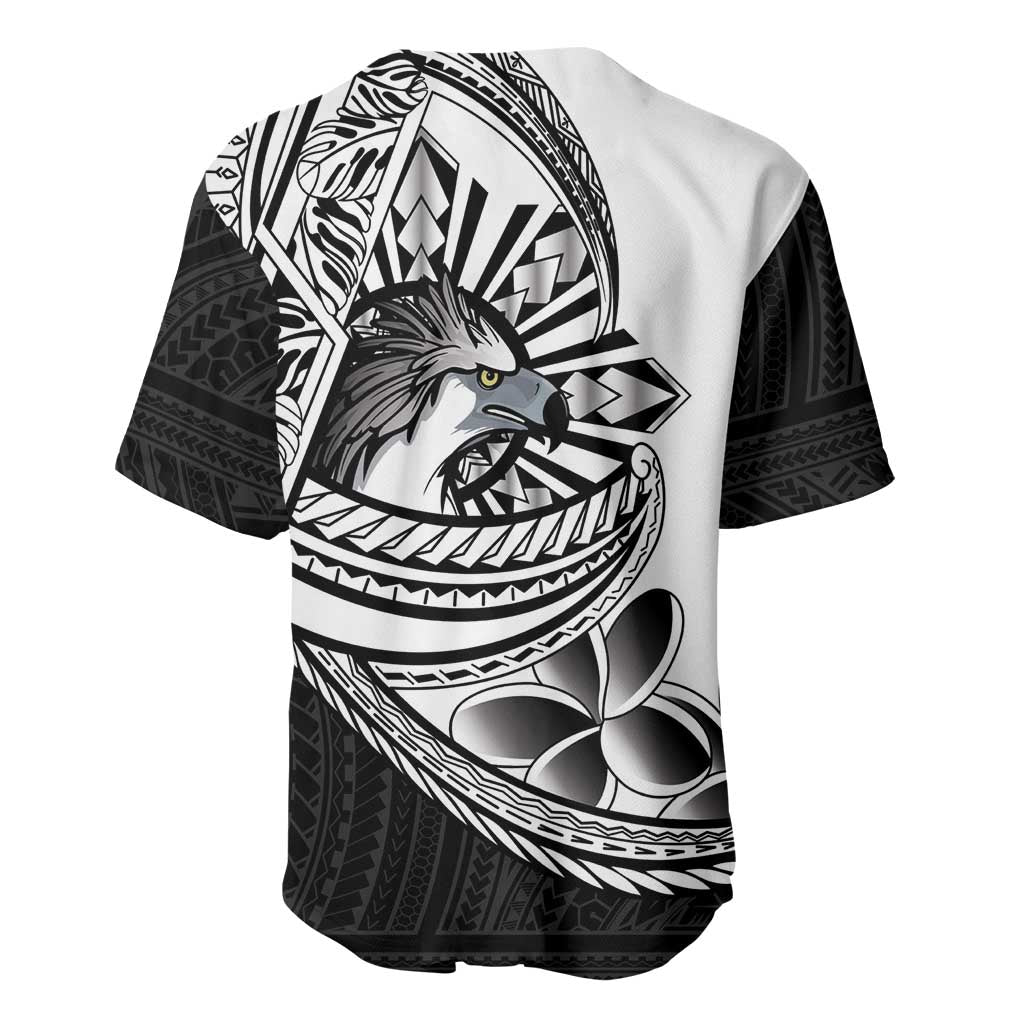 Philippines Eagle Sun Baseball Jersey Filipino Agila Polynesian Tattoo Black Color