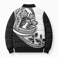 Philippines Eagle Sun Bomber Puffer Jacket Filipino Agila Polynesian Tattoo Black Color