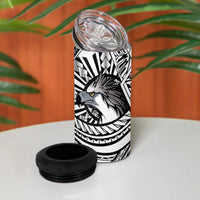 Philippines Eagle Sun 4 in 1 Can Cooler Tumbler Filipino Agila Polynesian Tattoo Black Color