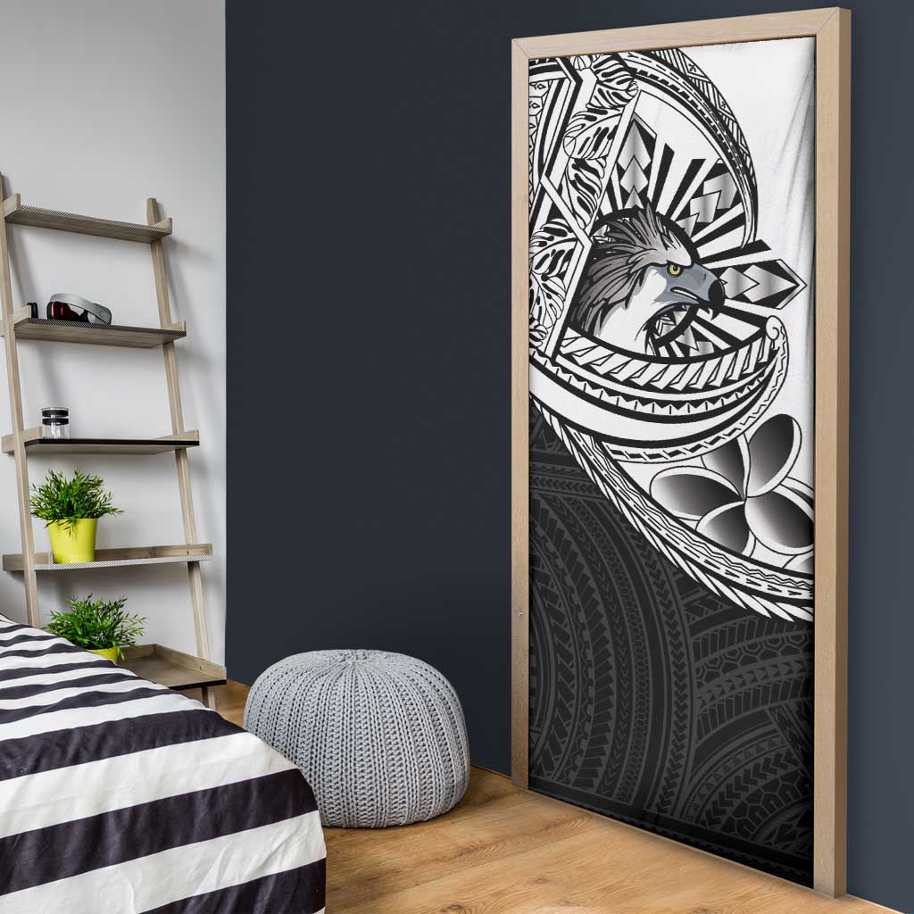 Philippines Eagle Sun Door Cover Filipino Agila Polynesian Tattoo Black Color