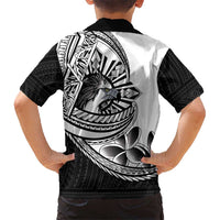 Philippines Eagle Sun Family Matching Off Shoulder Maxi Dress and Hawaiian Shirt Filipino Agila Polynesian Tattoo Black Color LT14 - Polynesian Pride