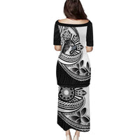 Philippines Eagle Sun Family Matching Puletasi and Hawaiian Shirt Filipino Agila Polynesian Tattoo Black Color LT14 - Polynesian Pride