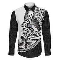 Philippines Eagle Sun Family Matching Short Sleeve Bodycon Dress and Hawaiian Shirt Filipino Agila Polynesian Tattoo Black Color LT14 Dad's Shirt - Long Sleeve Black - Polynesian Pride