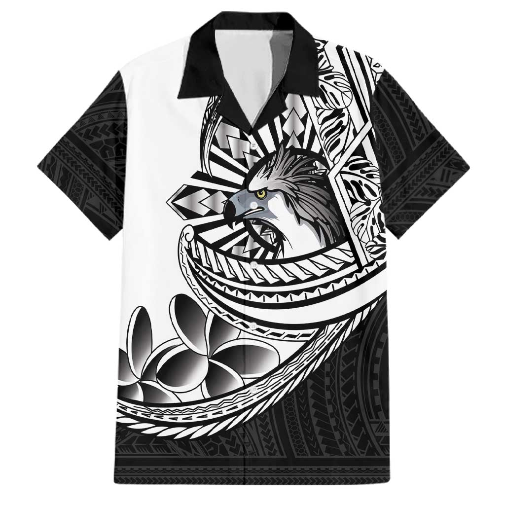 Philippines Eagle Sun Family Matching Summer Maxi Dress and Hawaiian Shirt Filipino Agila Polynesian Tattoo Black Color LT14 Dad's Shirt - Short Sleeve Black - Polynesian Pride