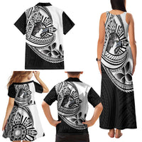 Philippines Eagle Sun Family Matching Tank Maxi Dress and Hawaiian Shirt Filipino Agila Polynesian Tattoo Black Color LT14 - Polynesian Pride