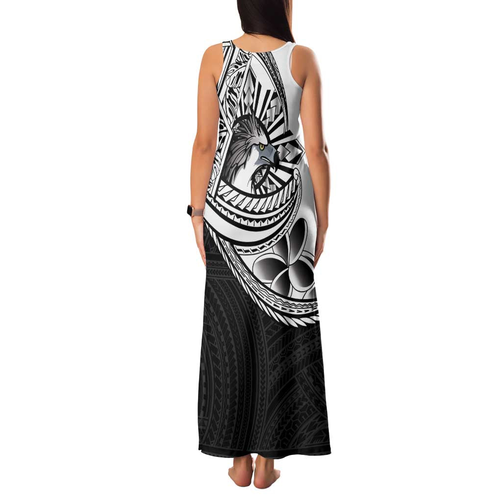 Philippines Eagle Sun Family Matching Tank Maxi Dress and Hawaiian Shirt Filipino Agila Polynesian Tattoo Black Color LT14 - Polynesian Pride