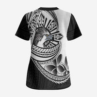 Philippines Eagle Sun Scrub Top Filipino Agila Polynesian Tattoo Black Color
