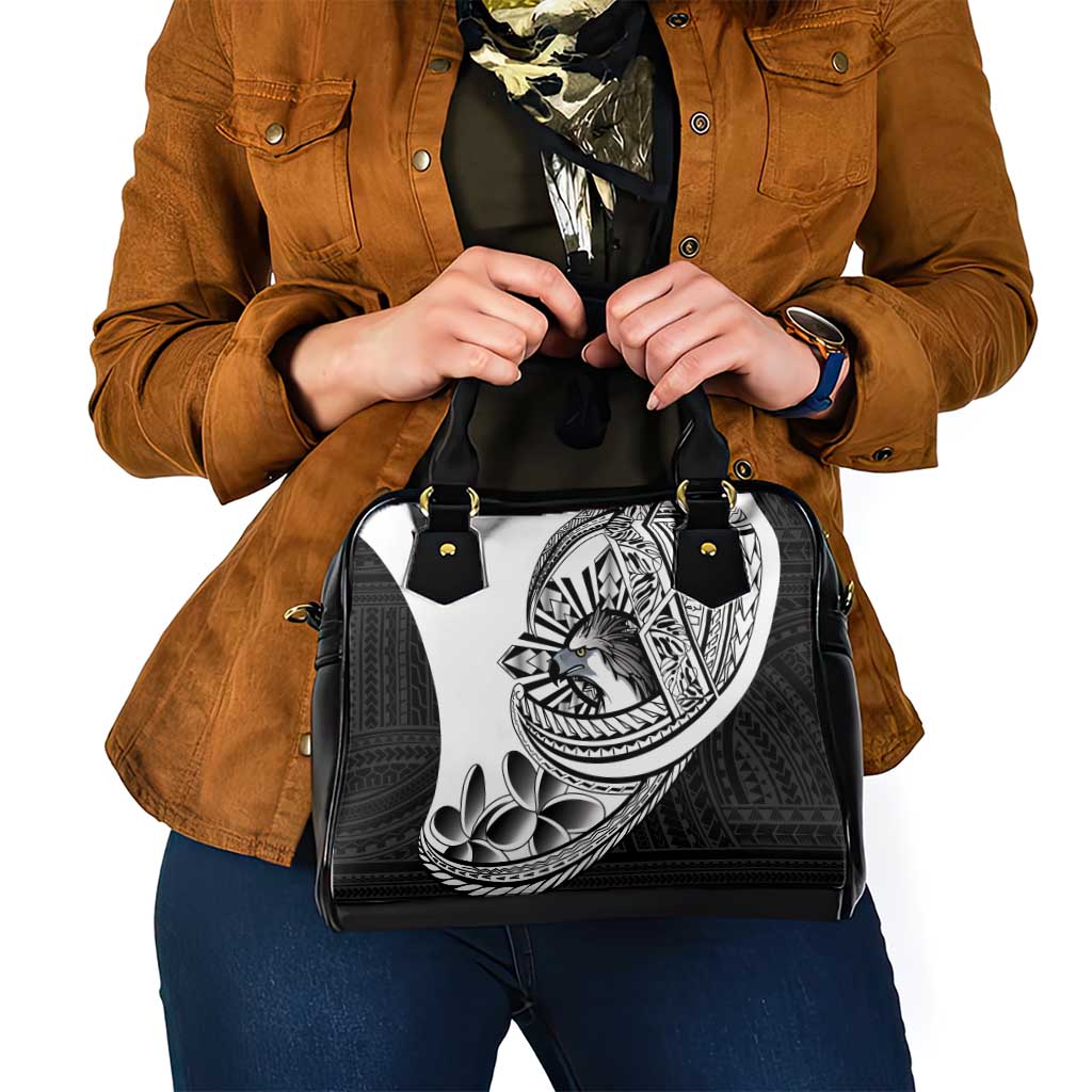 Philippines Eagle Sun Shoulder Handbag Filipino Agila Polynesian Tattoo Black Color