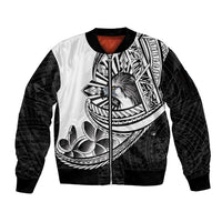 Philippines Eagle Sun Sleeve Zip Bomber Jacket Filipino Agila Polynesian Tattoo Black Color
