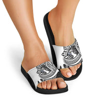 Philippines Eagle Sun Slide Sandals Filipino Agila Polynesian Tattoo Black Color