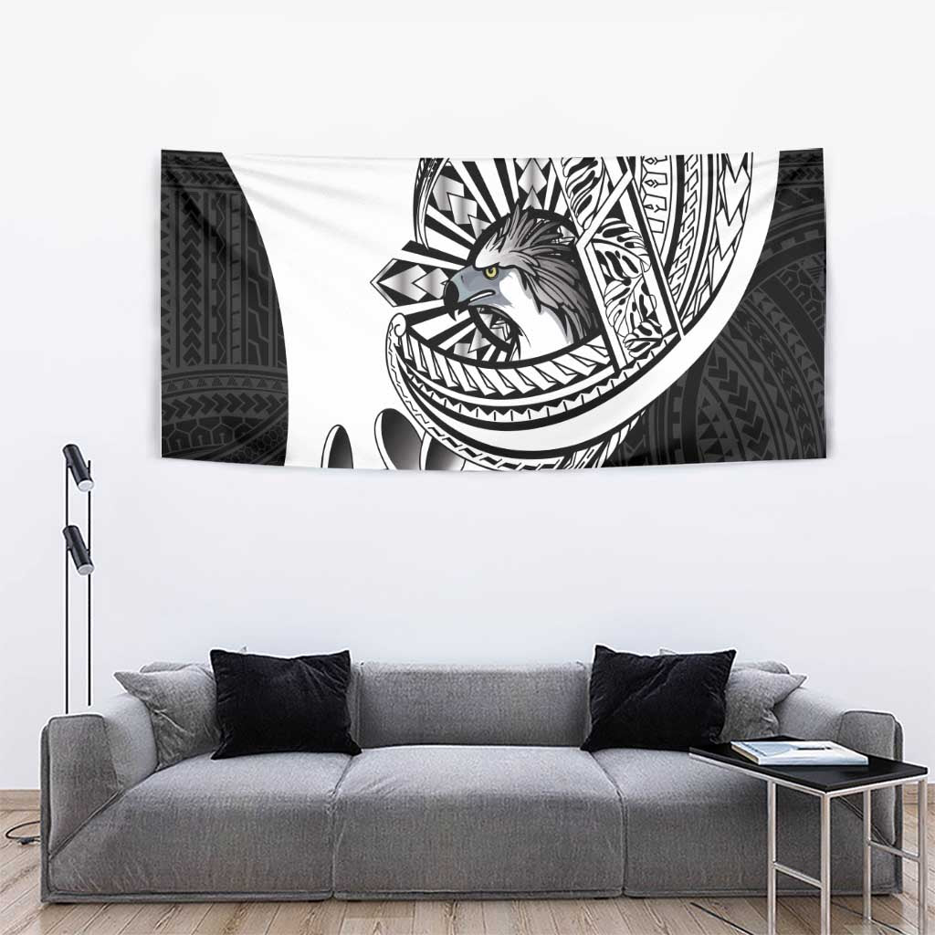 Philippines Eagle Sun Tapestry Filipino Agila Polynesian Tattoo Black Color