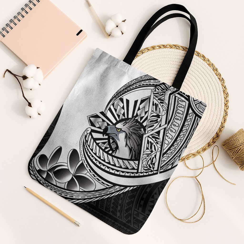 Philippines Eagle Sun Tote Bag Filipino Agila Polynesian Tattoo Black Color