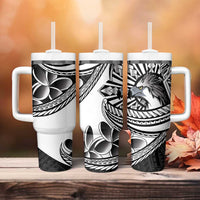 Philippines Eagle Sun Tumbler With Handle Filipino Agila Polynesian Tattoo Black Color