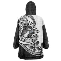 Philippines Eagle Sun Wearable Blanket Hoodie Filipino Agila Polynesian Tattoo Black Color