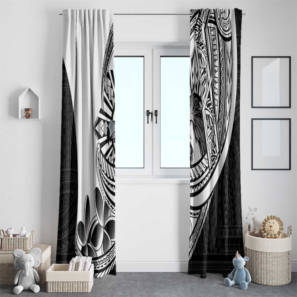 Philippines Eagle Sun Window Curtain Filipino Agila Polynesian Tattoo Black Color
