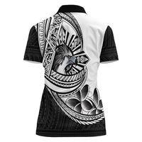 Philippines Eagle Sun Women Polo Shirt Filipino Agila Polynesian Tattoo Black Color
