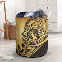 Philippines Eagle Sun Laundry Basket Filipino Agila Polynesian Tattoo Gold Color