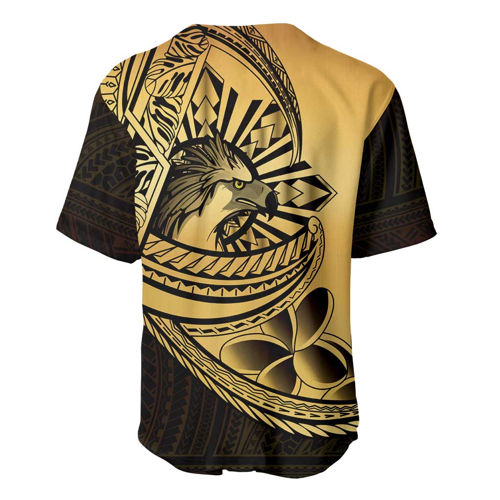 Philippines Eagle Sun Baseball Jersey Filipino Agila Polynesian Tattoo Gold Color