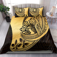 Philippines Eagle Sun Bedding Set Filipino Agila Polynesian Tattoo Gold Color