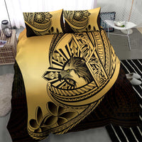 Philippines Eagle Sun Bedding Set Filipino Agila Polynesian Tattoo Gold Color