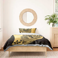 Philippines Eagle Sun Bedding Set Filipino Agila Polynesian Tattoo Gold Color