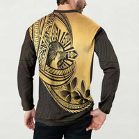 Philippines Eagle Sun Button Sweatshirt Filipino Agila Polynesian Tattoo Gold Color