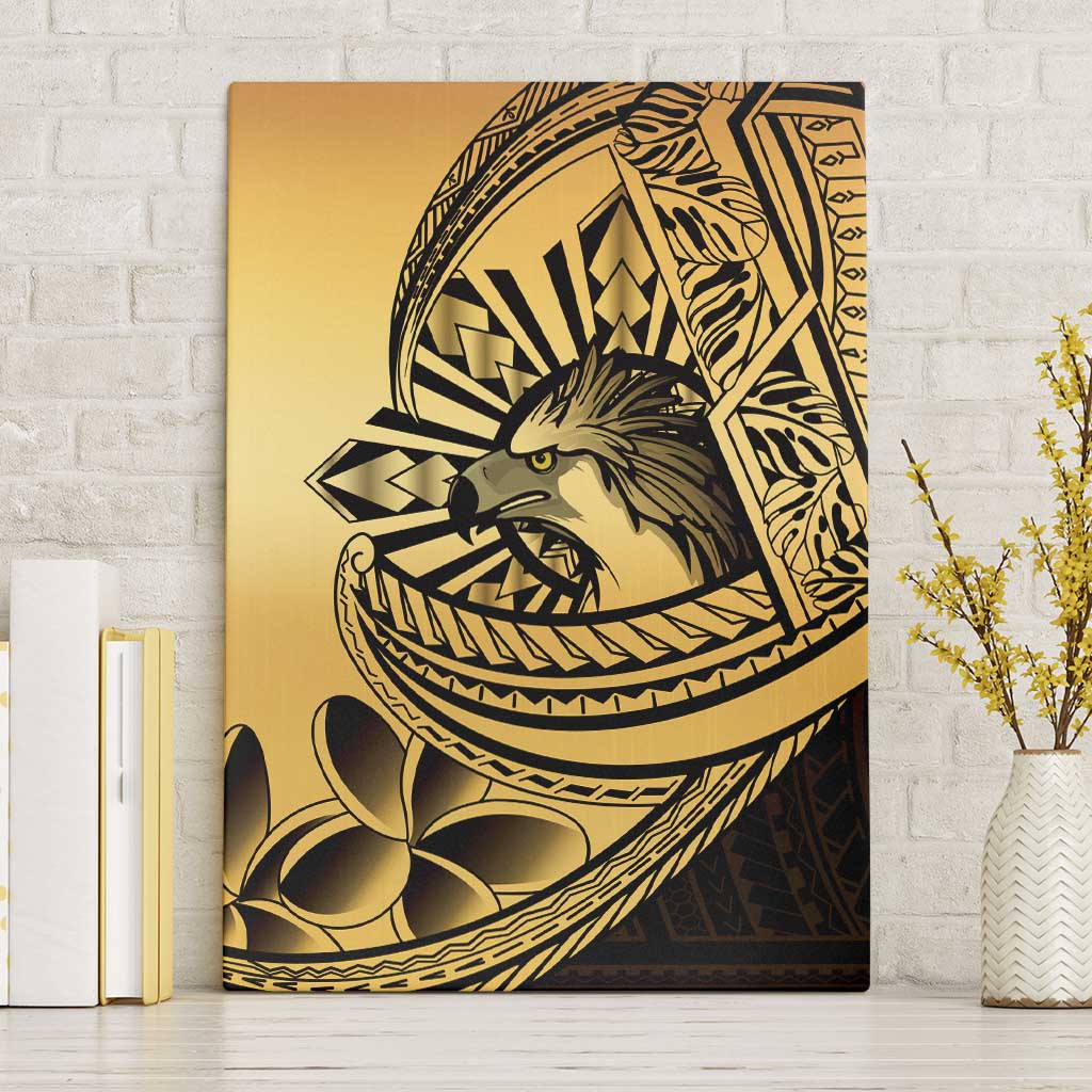 Philippines Eagle Sun Canvas Wall Art Filipino Agila Polynesian Tattoo Gold Color