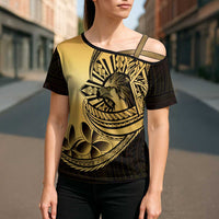 Philippines Eagle Sun Cross Shoulder Shirt Filipino Agila Polynesian Tattoo Gold Color