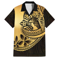 Philippines Eagle Sun Family Matching Short Sleeve Bodycon Dress and Hawaiian Shirt Filipino Agila Polynesian Tattoo Gold Color LT14 Dad's Shirt - Short Sleeve Gold - Polynesian Pride