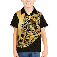 Philippines Eagle Sun Family Matching Summer Maxi Dress and Hawaiian Shirt Filipino Agila Polynesian Tattoo Gold Color LT14 Son's Shirt Gold - Polynesian Pride