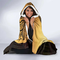 Philippines Eagle Sun Hooded Blanket Filipino Agila Polynesian Tattoo Gold Color