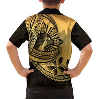 Philippines Eagle Sun Kid Hawaiian Shirt Filipino Agila Polynesian Tattoo Gold Color